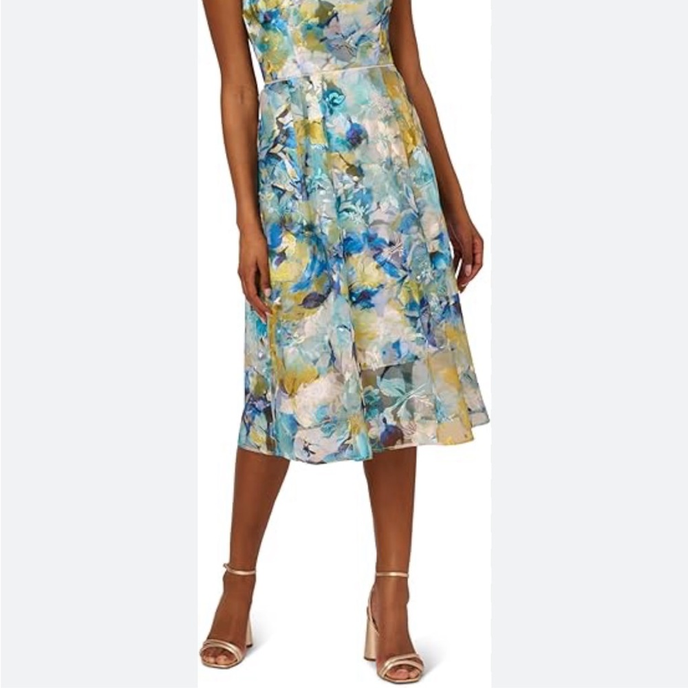 Floral Blue and Yellow Dress